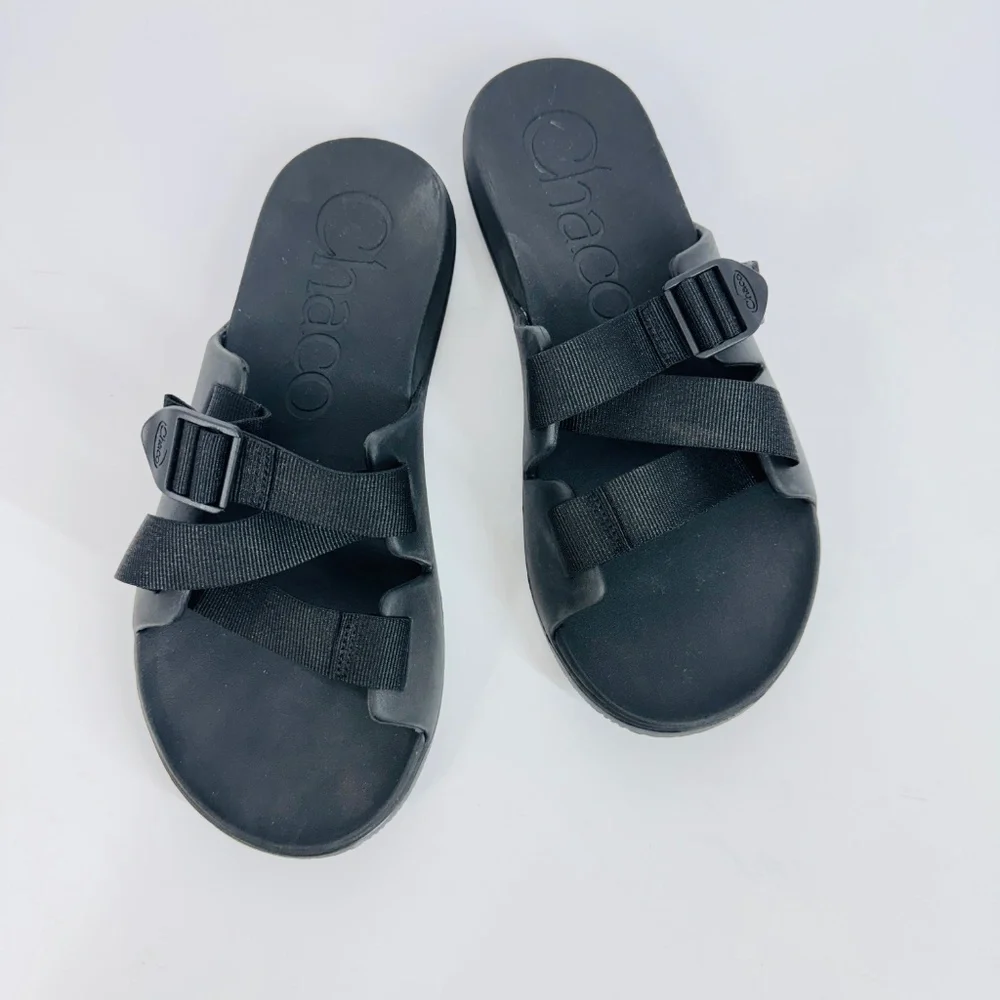 Chaco Men’s Sandals Black Adjustable Strap Slide Sz 12 Lightweight Comfort Beach